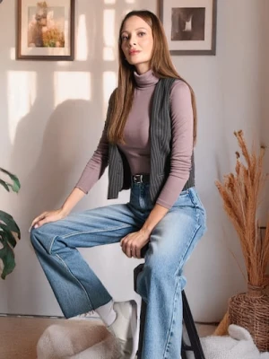 Sinsay - Sweter z golfem - brązowy