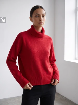 Sinsay - Sweter z golfem - czerwony