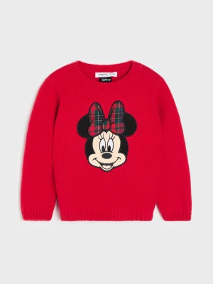 Sinsay - Sweter z haftem Minnie Mouse - czerwony