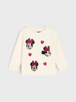 Sinsay - Sweter z haftem Minnie Mouse - kremowy