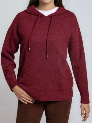 Sinsay - Sweter z kapturem - bordowy