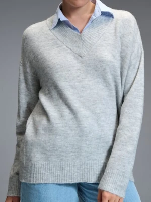 Sinsay - Sweter z kołnierzykiem - szary