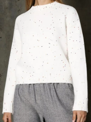 Sinsay - Sweter z kolorowymi cekinami i domieszką wełny - kremowy