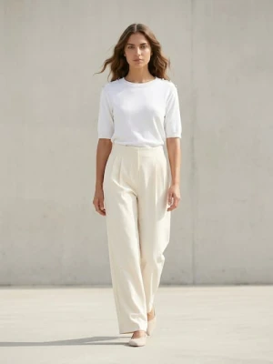 Sinsay - Sweter z krótkim rękawem - biały