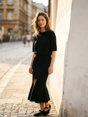 Sinsay - Sweter z krótkim rękawem - czarny