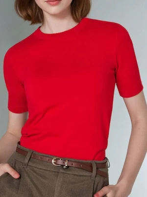 Sinsay - Sweter z krótkim rękawem - czerwony