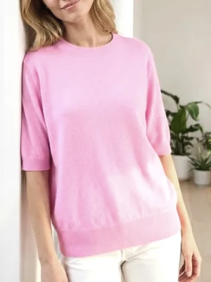 Sinsay - Sweter z krótkim rękawem - różowy