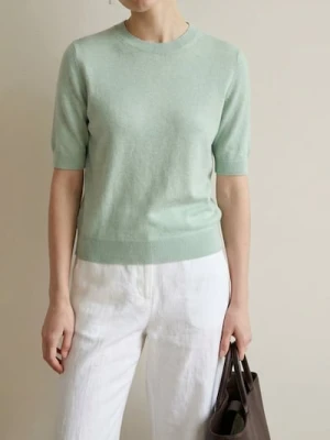 Sinsay - Sweter z krótkim rękawem - zielony