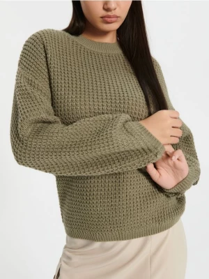 Sinsay - Sweter z miękkiej dzianiny - zielony