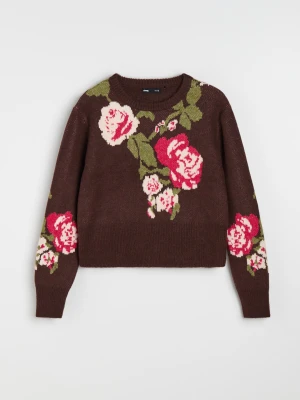 Sinsay - Sweter z motywem kwiatowym - wielobarwny