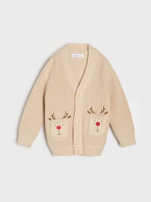 Sinsay - Sweter z motywem świątecznym - beżowy