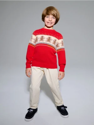 Sinsay - Sweter z motywem świątecznym - czerwony