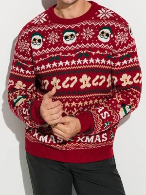 Sinsay - Sweter z motywem świątecznym - czerwony