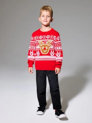 Sinsay - Sweter z motywem świątecznym - czerwony