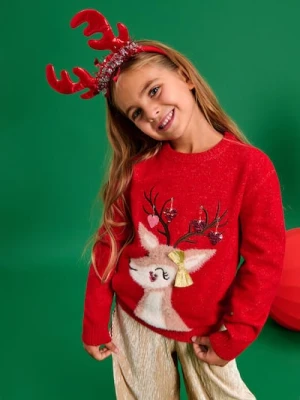 Zdjęcie produktu Sinsay - Sweter z motywem świątecznym - czerwony