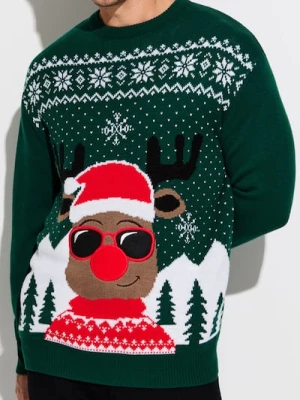 Sinsay - Sweter z motywem świątecznym - zielony