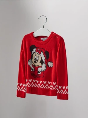 Sinsay - Sweter z nadrukiem Minnie Mouse - czerwony