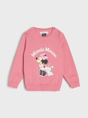 Sinsay - Sweter z nadrukiem Minnie Mouse - różowy