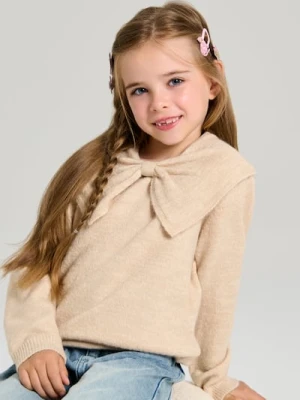 Sinsay - Sweter z ozdobnym dekoltem - beżowy