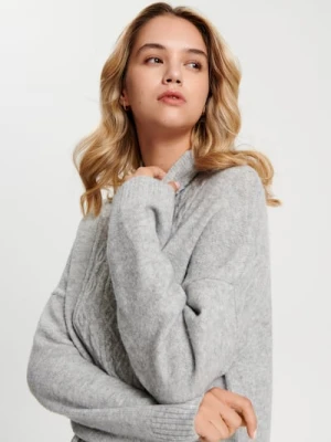 Sinsay - Sweter z ozdobnym splotem - szary