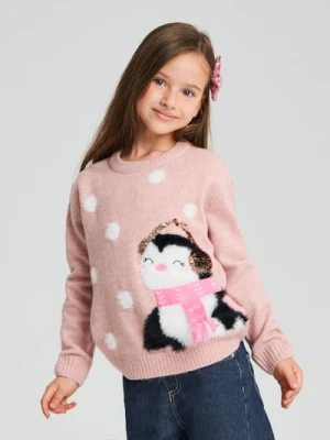 Sinsay - Sweter z ozdobnymi cekinami - różowy