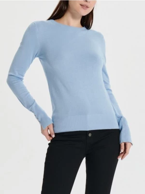 Sinsay - Sweter z ozdobnymi guzikami - błękitny