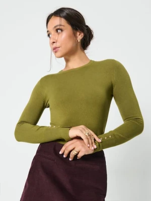 Sinsay - Sweter z ozdobnymi guzikami - brązowy