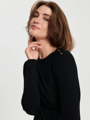 Zdjęcie produktu Sinsay - Sweter z ozdobnymi guzikami - czarny