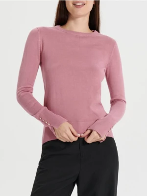 Sinsay - Sweter z ozdobnymi guzikami - różowy