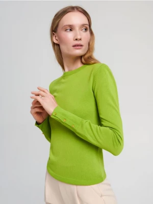 Sinsay - Sweter z ozdobnymi guzikami - zielony