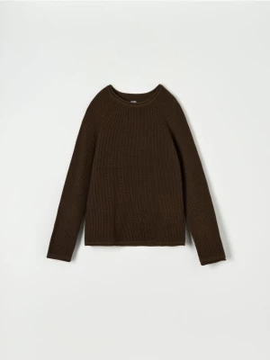 Sinsay - Sweter z waflowym splotem - brązowy