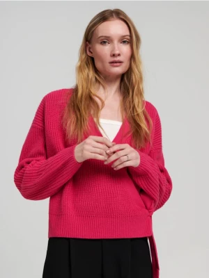 Sinsay - Sweter z wiązaniem - różowy