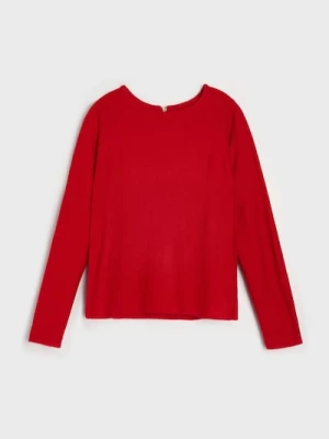 Sinsay - Sweter z zamkiem z tyłu - czerwony