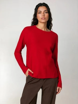 Sinsay - Sweter z zamkiem z tyłu - czerwony
