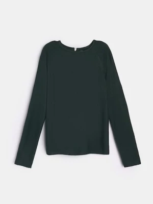 Sinsay - Sweter z zamkiem z tyłu - zielony