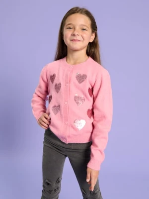 Sinsay - Sweter zapinany na guziki - różowy