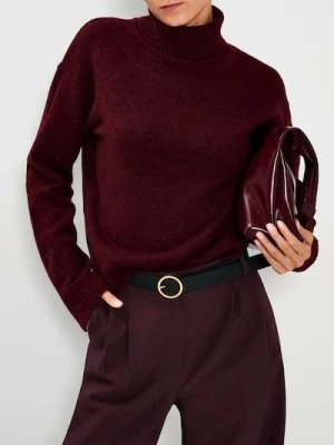 Sinsay - Sweter ze stójką - bordowy