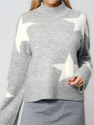 Sinsay - Sweter ze wzorem w gwiazdy - szary
