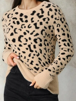 Sinsay - Sweter ze wzorem w panterkę - wielobarwny