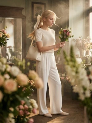 Sinsay - Swetrowa bluzka z ażurowym wzorem i domieszką lnu - kremowy