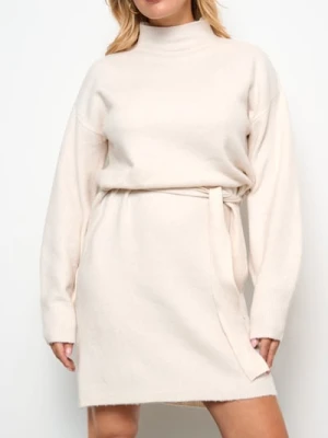 Sinsay - Swetrowa sukienka - kremowy