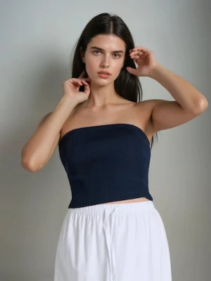Zdjęcie produktu Sinsay - Swetrowy top bandeau - granatowy
