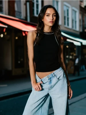 Sinsay - Swetrowy top z wiskozą - czarny