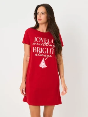 Sinsay - Świąteczna koszula nocna z choinką - czerwony