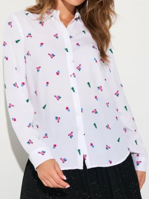 Sinsay - Świąteczna koszula z nadrukiem aut, prezentów i choinek - biały