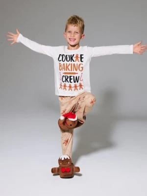 Sinsay - Świąteczna piżama dwuczęściowa z motywem pierniczków - kremowy