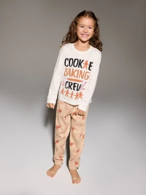 Sinsay - Świąteczna piżama dwuczęściowa z motywem pierniczków - kremowy