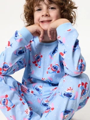 Sinsay - Świąteczna piżama dwuczęściowa z nadrukiem Stitch - błękitny