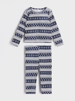 Sinsay - Świąteczna piżama w skandynawski wzór - granatowy