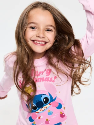 Sinsay - Świąteczna piżama ze świecącym w ciemności nadrukiem Stitch - różowy